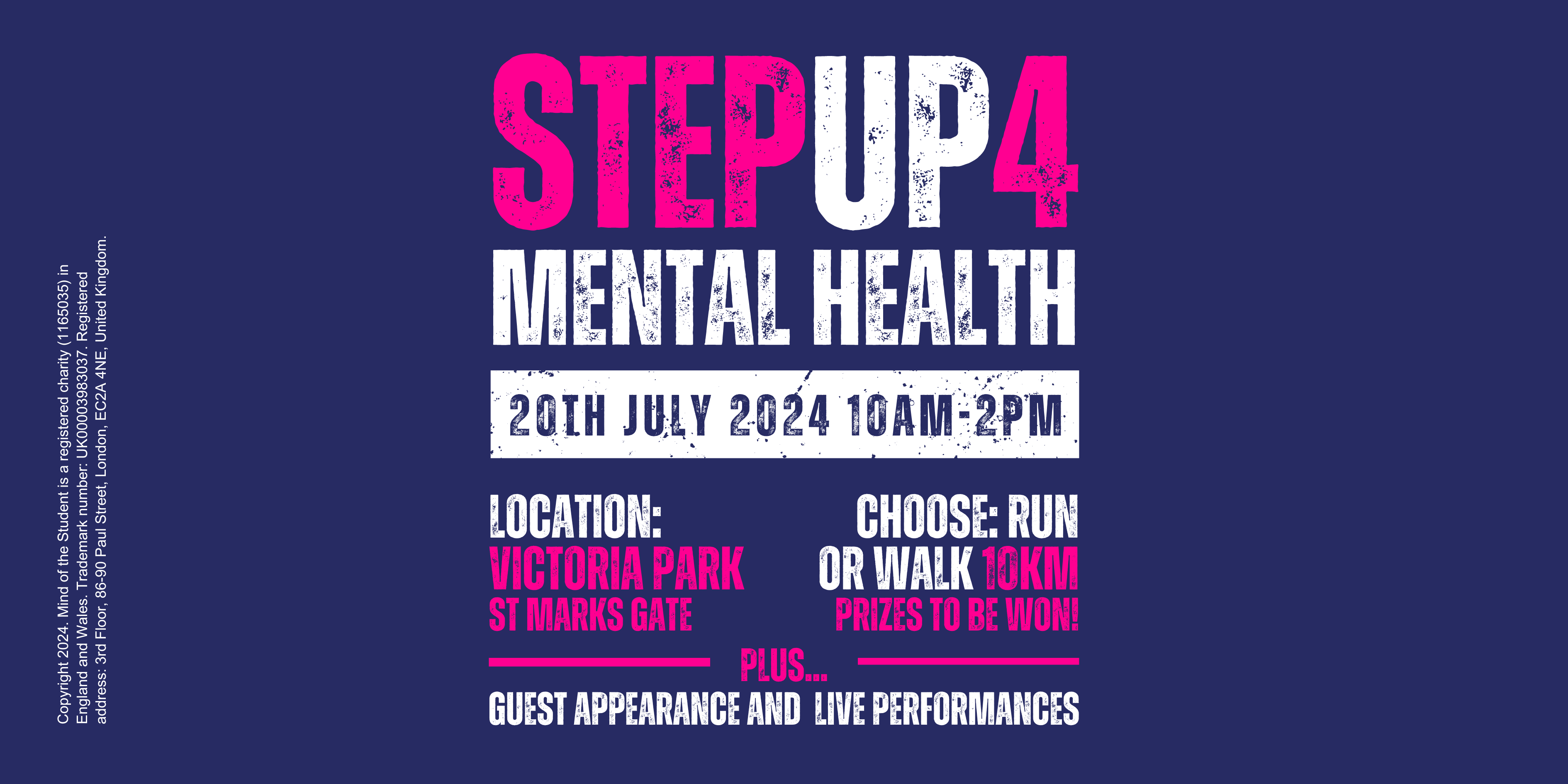 You are currently viewing StepUp4 Mental Health 10K Victoria Park (Saturday 20th July 2024)